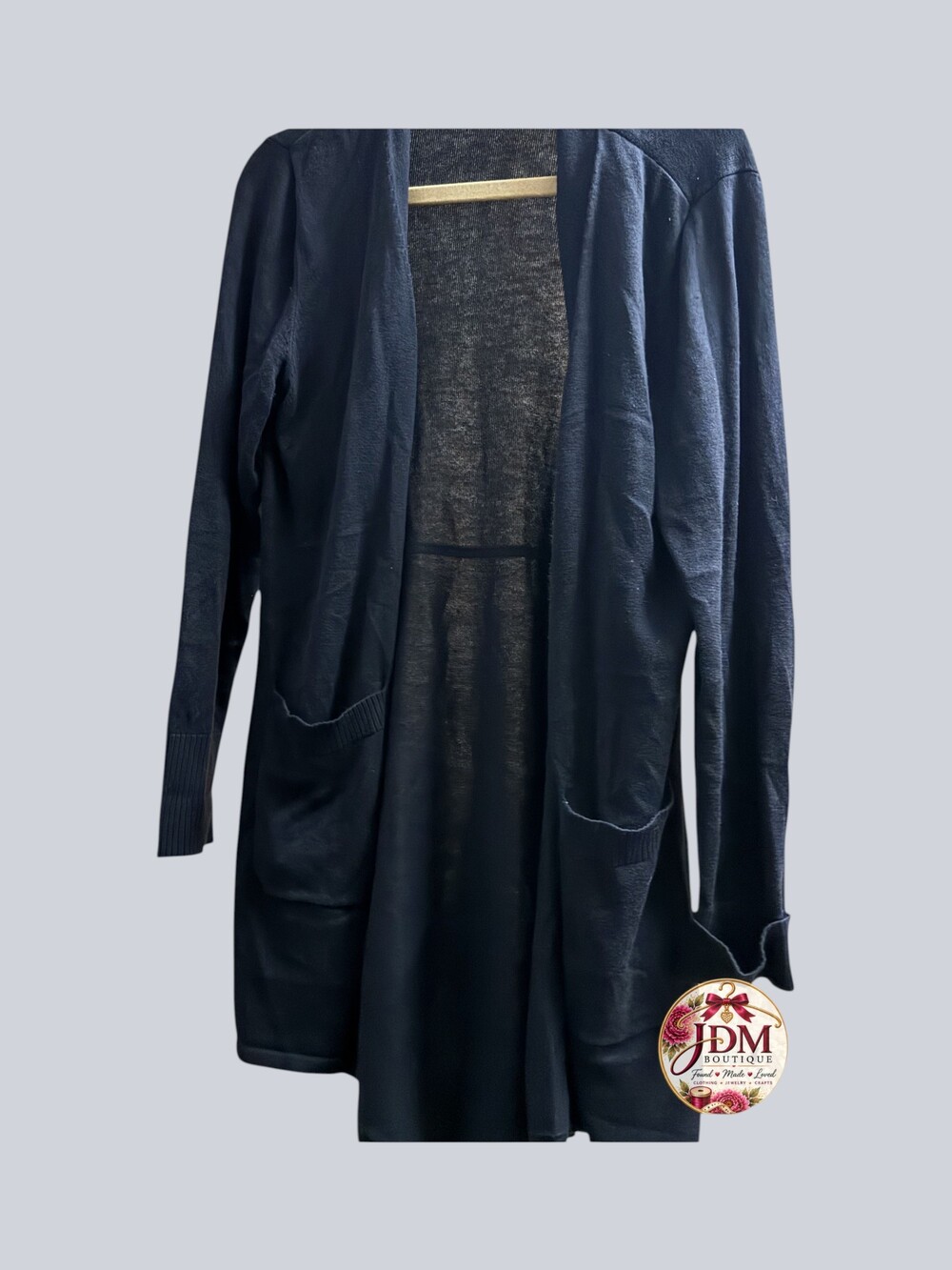 Isaac Mizrahi Live! Medium Black Cardigan Sweater with Pockets